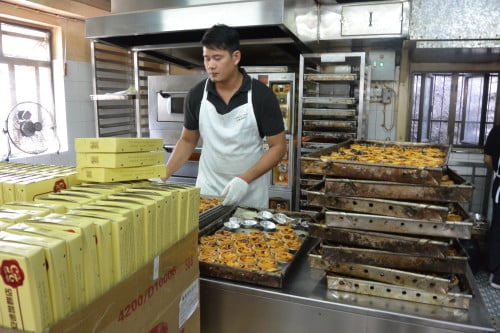 Fresh egg tarts just waiting for us to eat them!