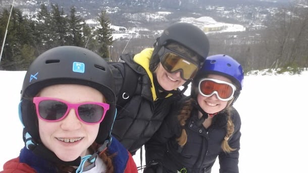My daughter, her friend and I get ready for a run at Camelback Ski Resort in the Poconos, PA