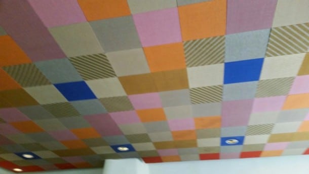 The ceiling at The Compound restaurant designed by Alexander Girard