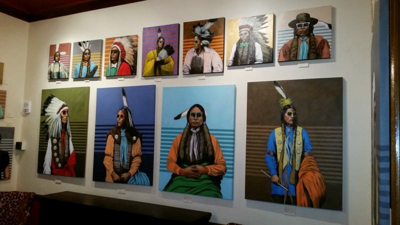Cool Native American art on the walls at La Posada de Santa Fe