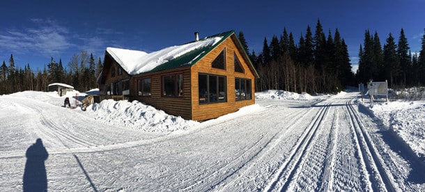 Crosscountry skiing and snowshoeing at Sentier des Caps