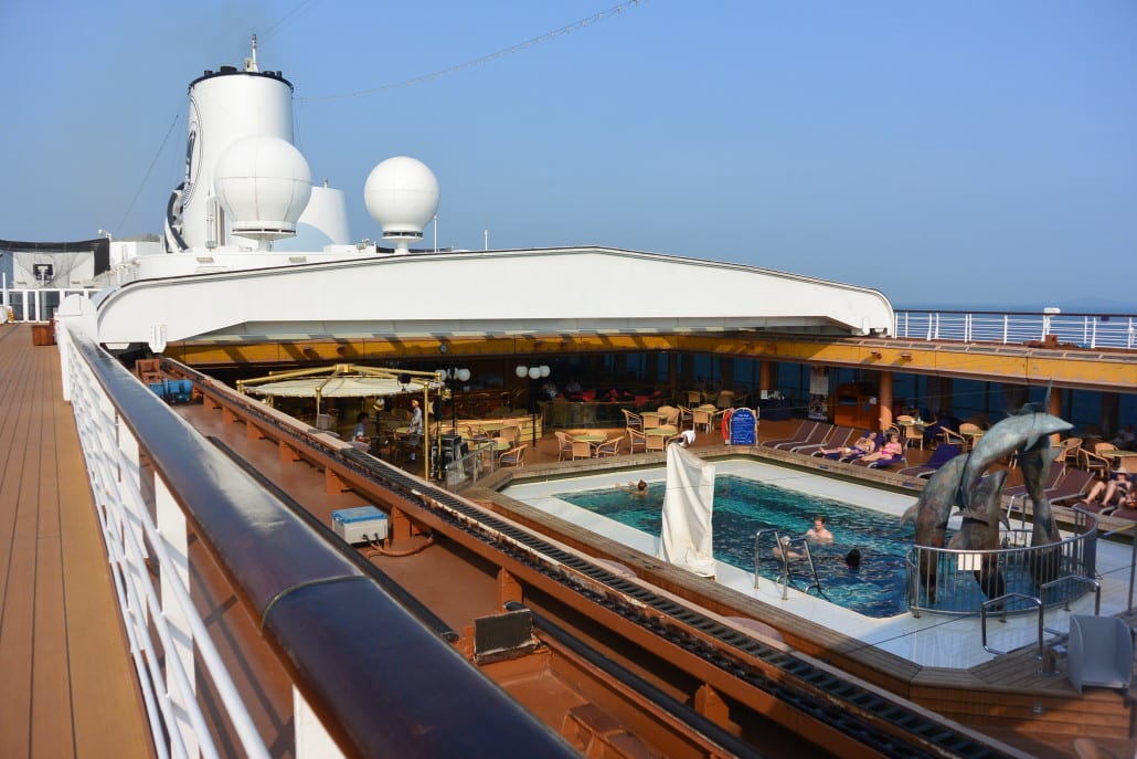 View of the pool from the top deck