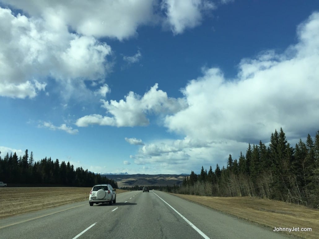 Driving to Banff 