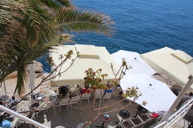 Enjoy lunch over the ocean along the wall of Dubrovnik