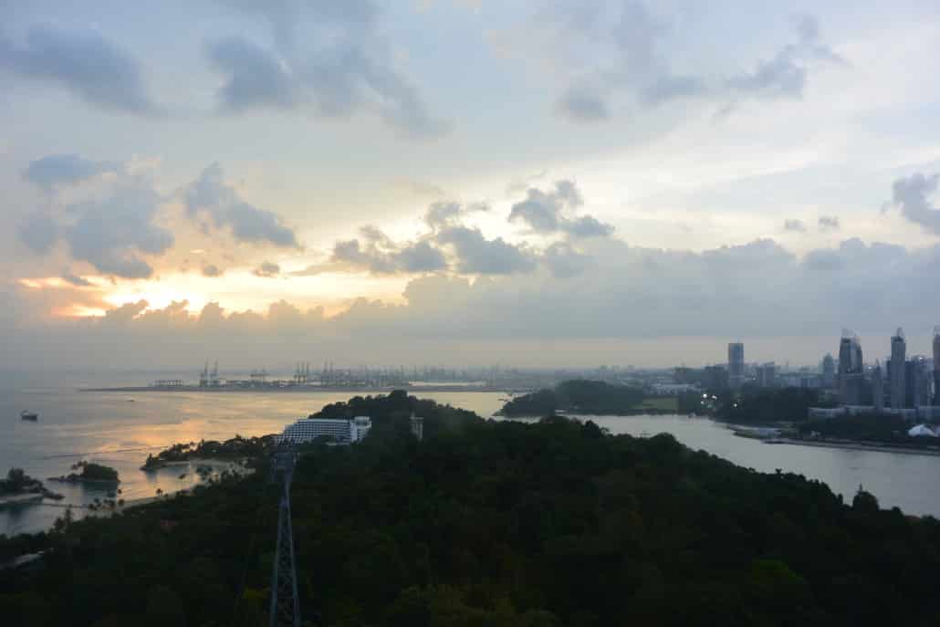 Sunset over Singapore from the cable car