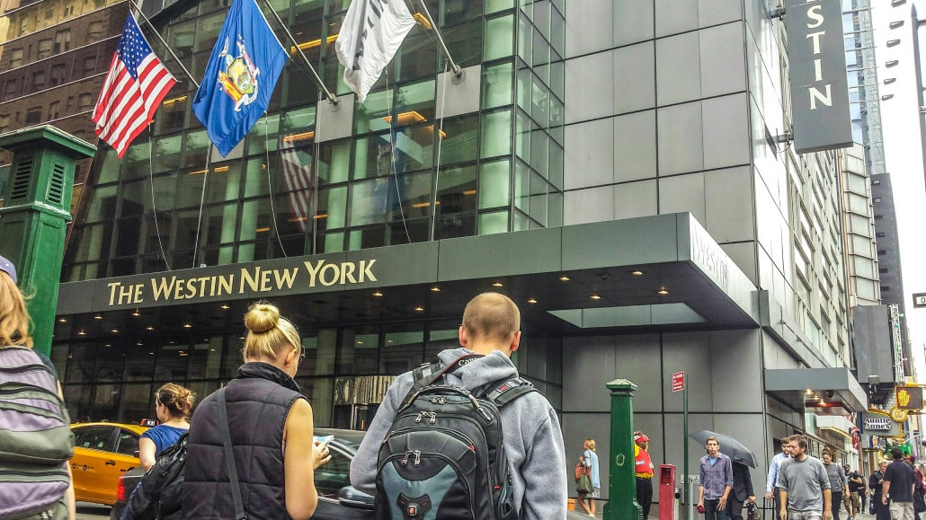 Westin Times Square, corner of 43rd St and 8th Ave