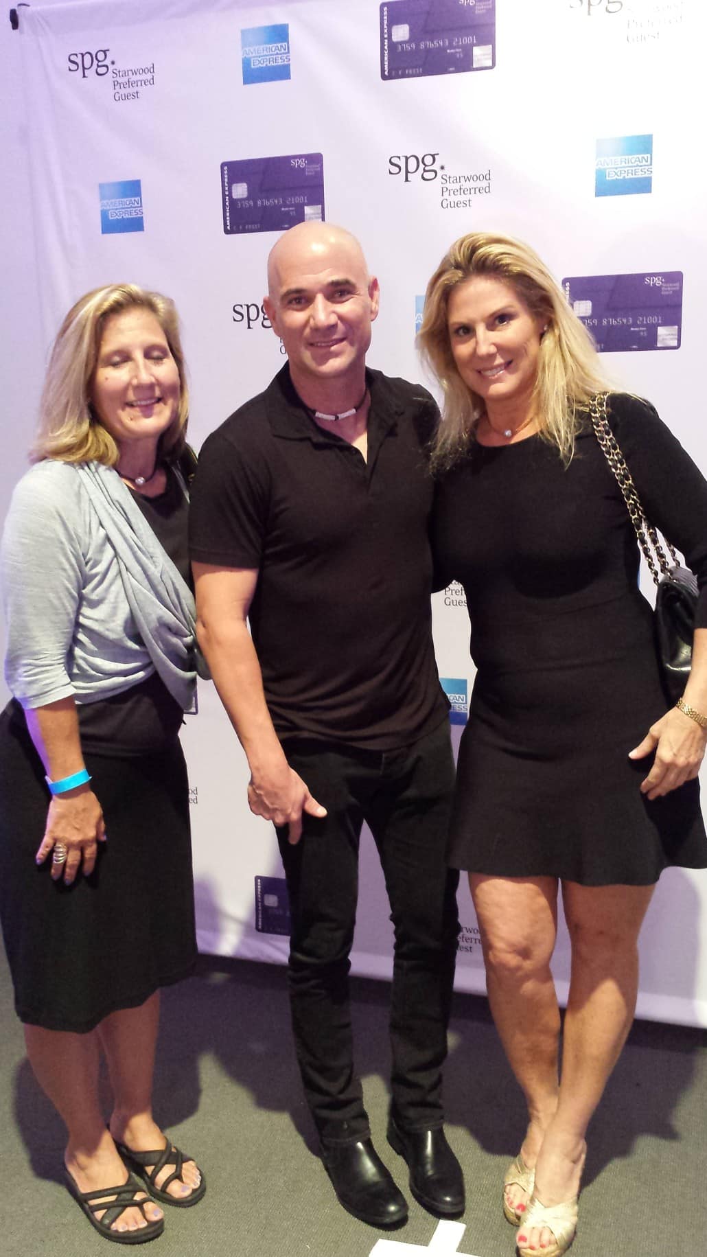 Carol and I getting our picture taken with the one-and-only Andre Agassi