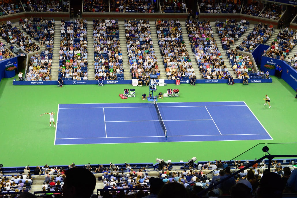 Roger Federer and Richard Gasquet playing during the quarterfinals