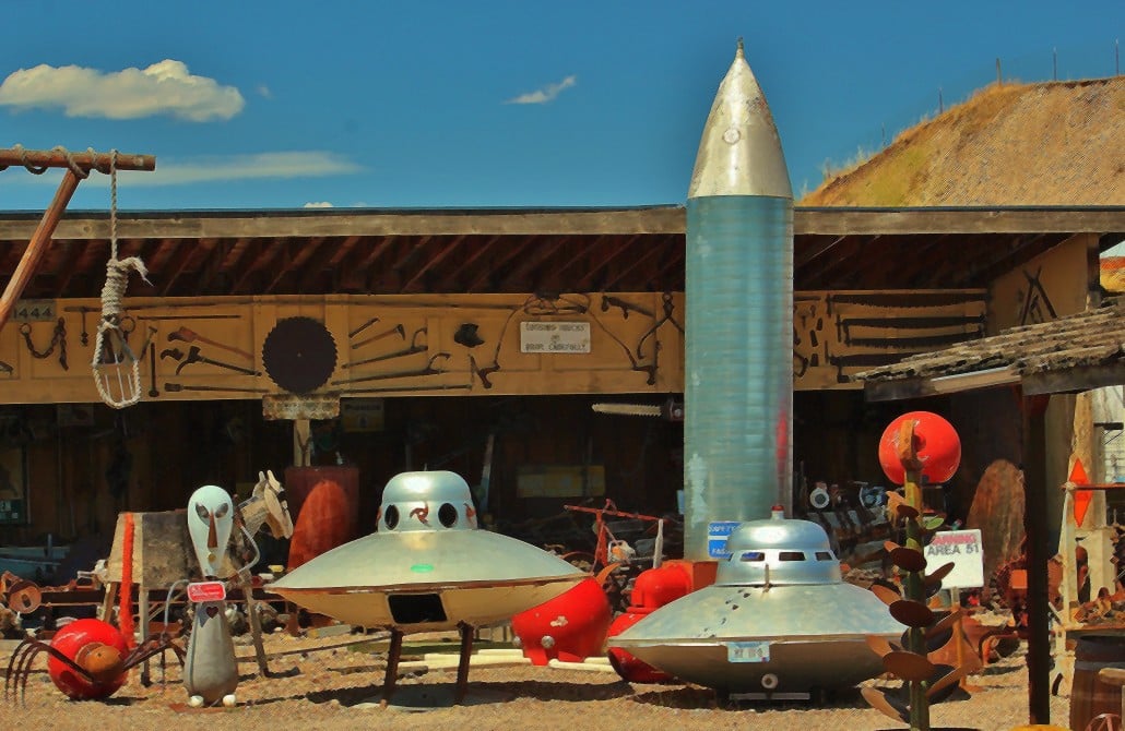 UFO exhibit outside the Miracle of America Museum (Credit: Bill Rockwell)