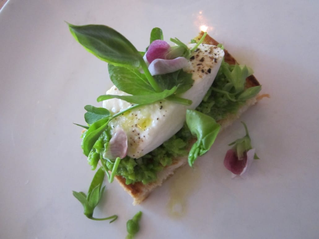 Citrus-cured trout with avocado and crème fraîche at The Hollows