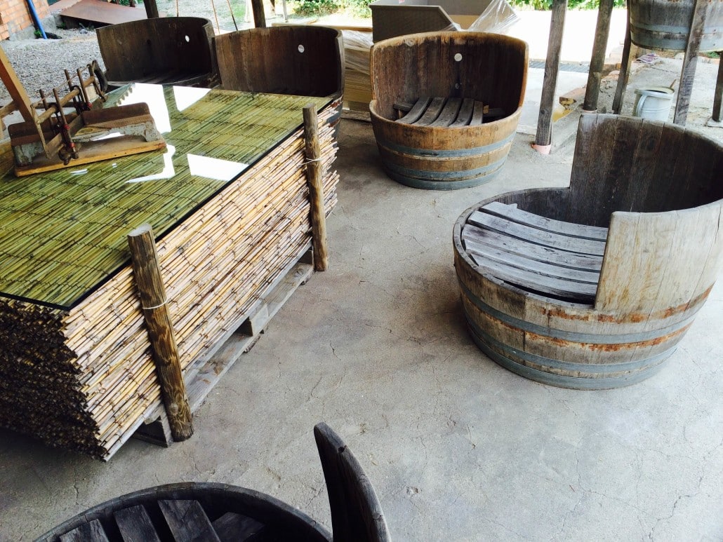 Check out these cool chairs crafted from old wine barrels