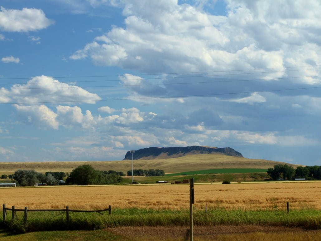 Mesa rising out of the prairie between Missoula and Great Falls (Credit: Bill Rockwell)