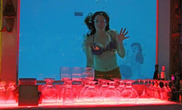 "Mermaid" swimming behind the Sip ’N Dip Lounge (Credit: Bill Rockwell)