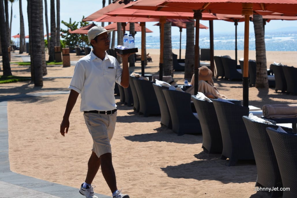 Beach service at the St Regis Bali 