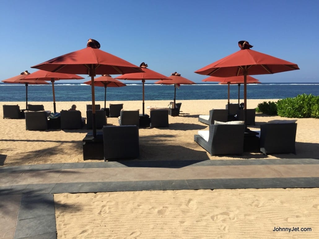 Beach chairs at the St Regis Bali 