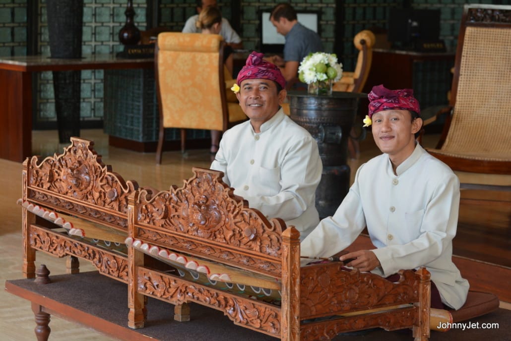 Balinese musicians at St Regis Hotel Bali
