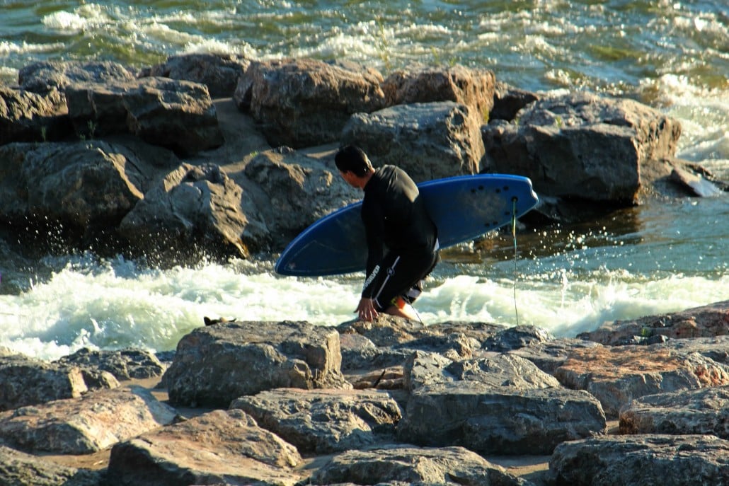 Urban surfing at Brennan's Wave in downtown Missoula (Credit: Bill Rockwell)