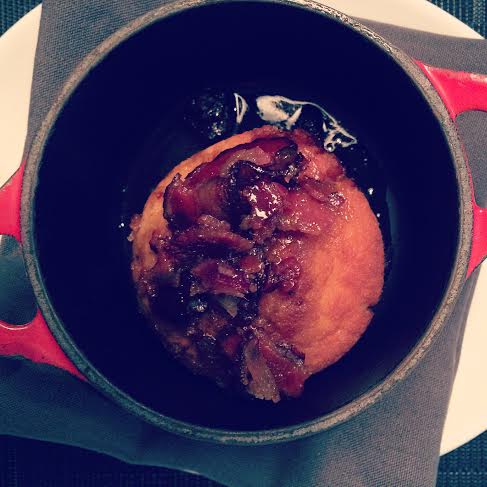 Thankfully I packed jeggings: This is a cornmeal pancake with an apple bacon and chili bourbon glaze (Credit: Trishna Patel)