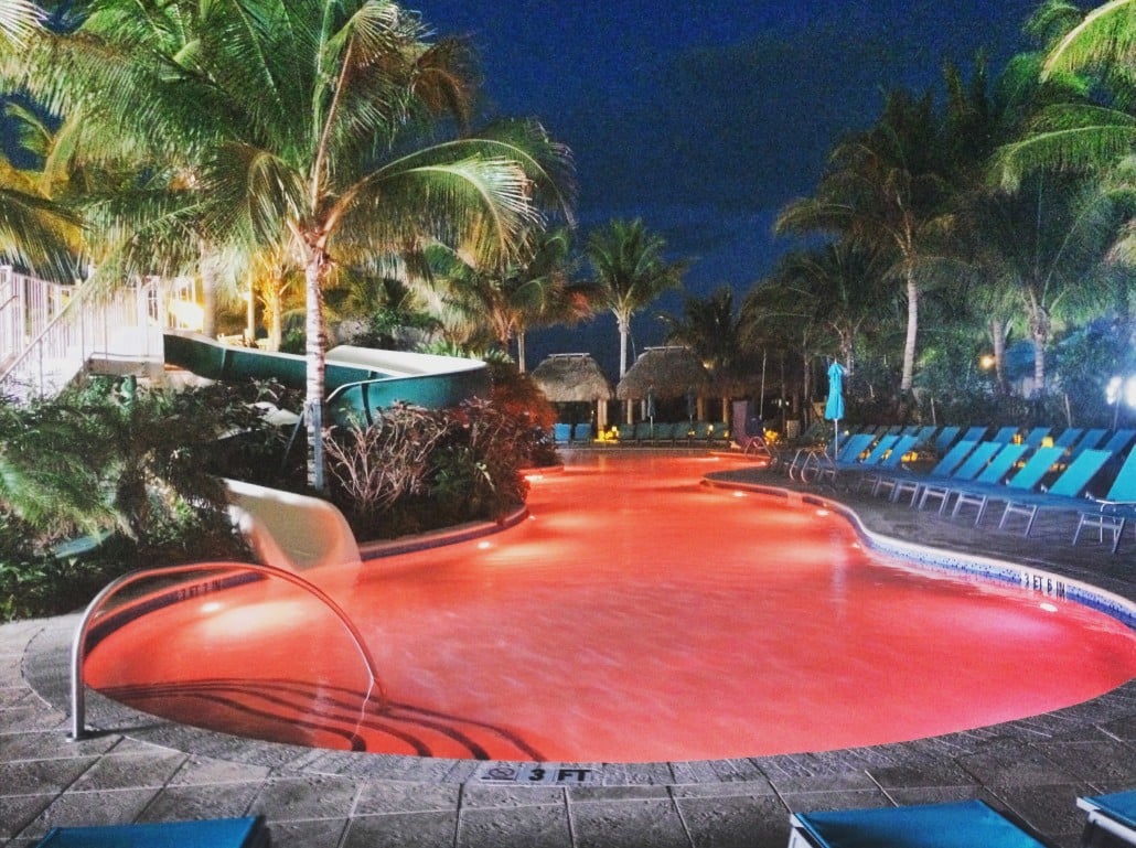 Margaritaville Hollywood Beach Resort pool by night