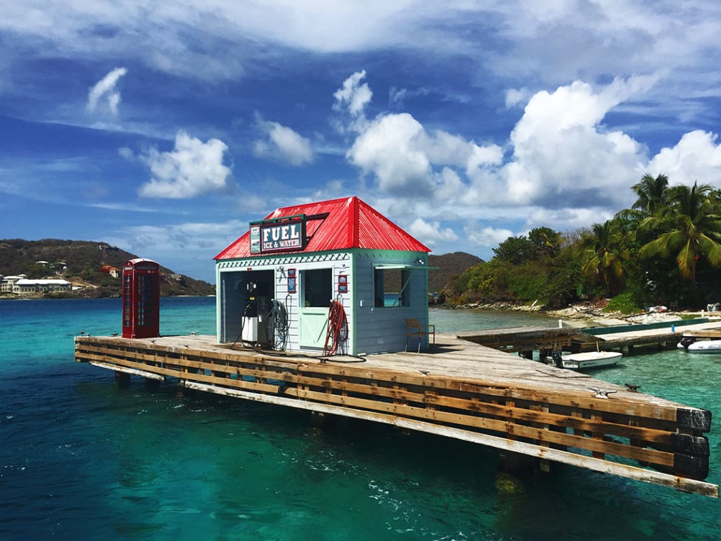 Pusser's gas dock in the BVI