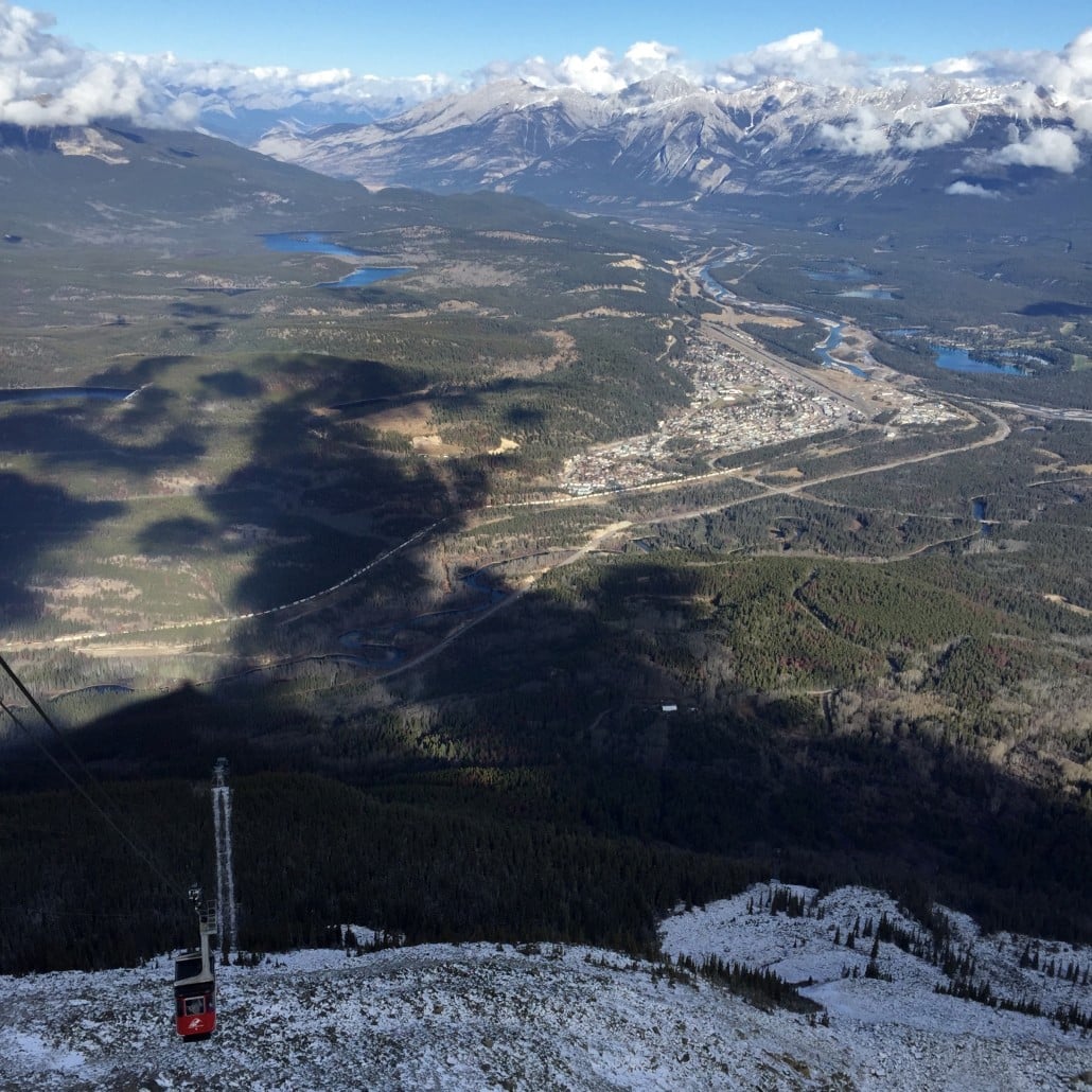 View of Jasper from atop Whistlers Mountain