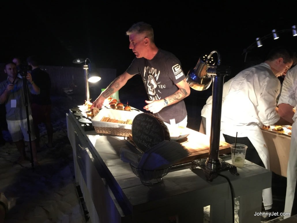 Anthony Bourdain at the 2016 Cayman Cookout Barefoot Beach Party
