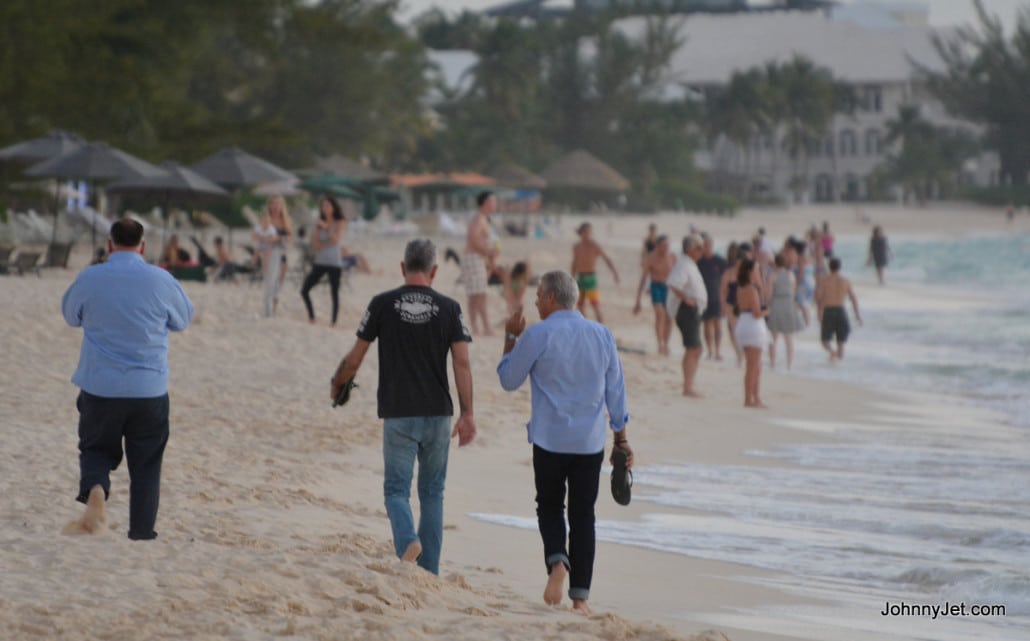 Chefs walking on the beach at the 2016 Cayman Cookout