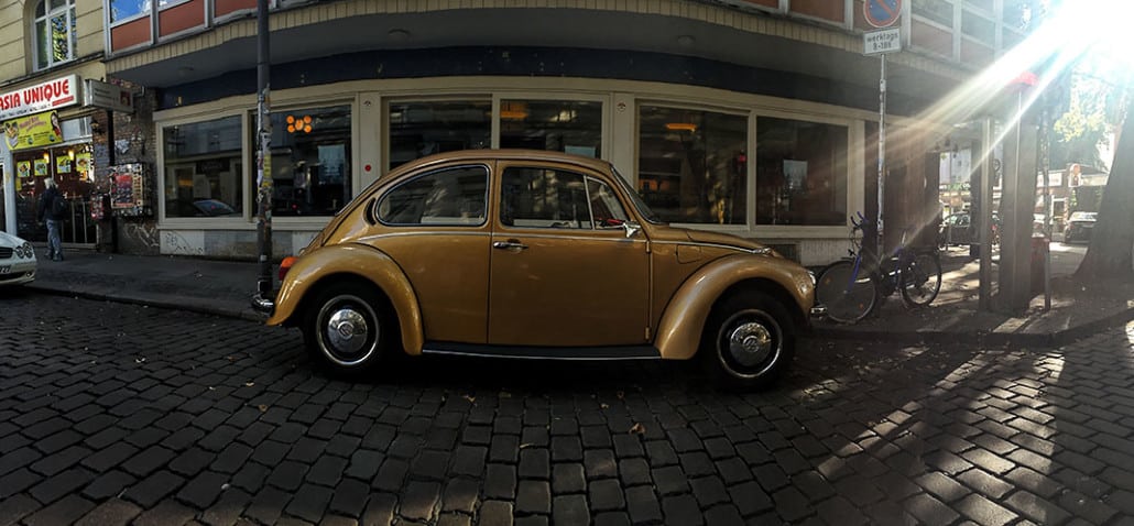 A classic gold VW