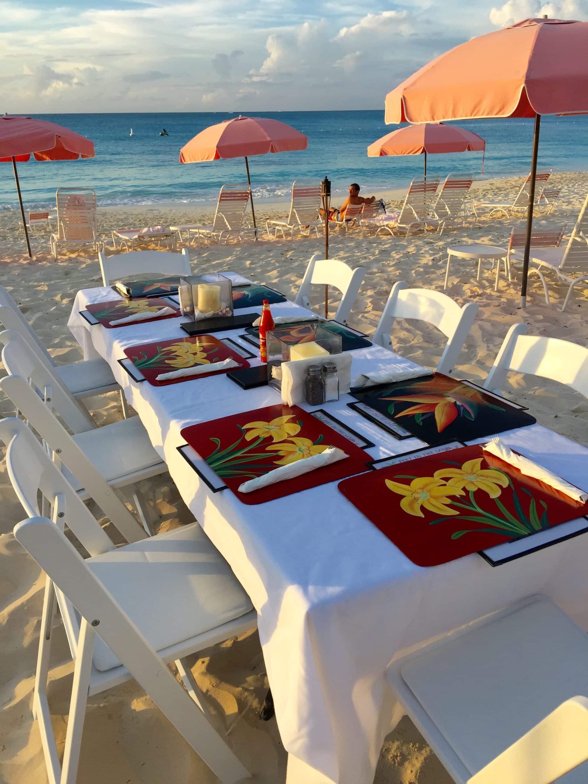 Dinner on the beach at Ocean Club Resort courtesy of Cabana Bar
