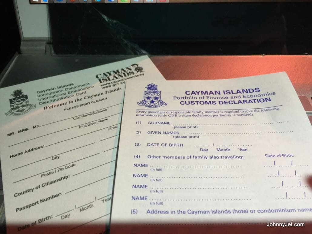 Cayman Islands Entry Forms