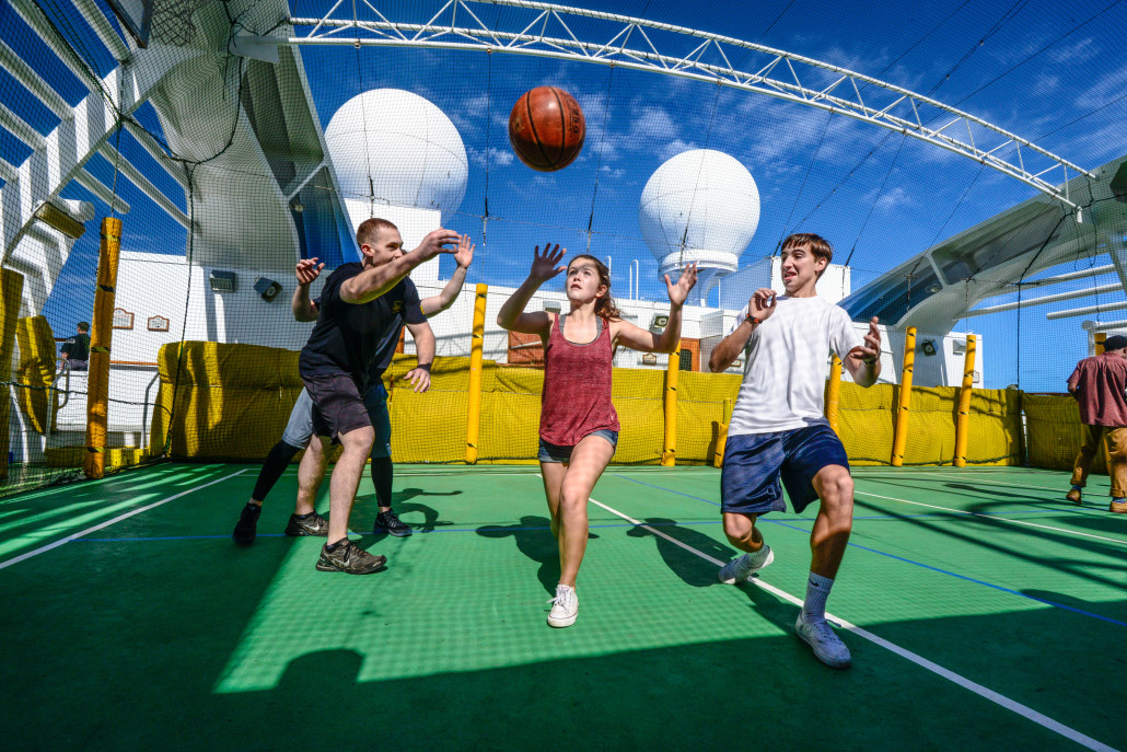 Throughout the cruise lively games of basketball took place at Center Court on level 19