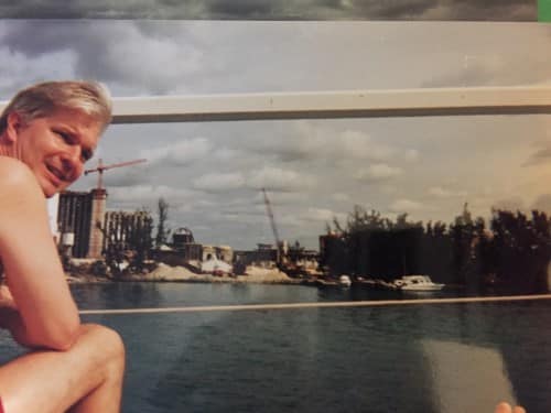 In 1997, my Dad watches as the new towers of Atlantis are constructed