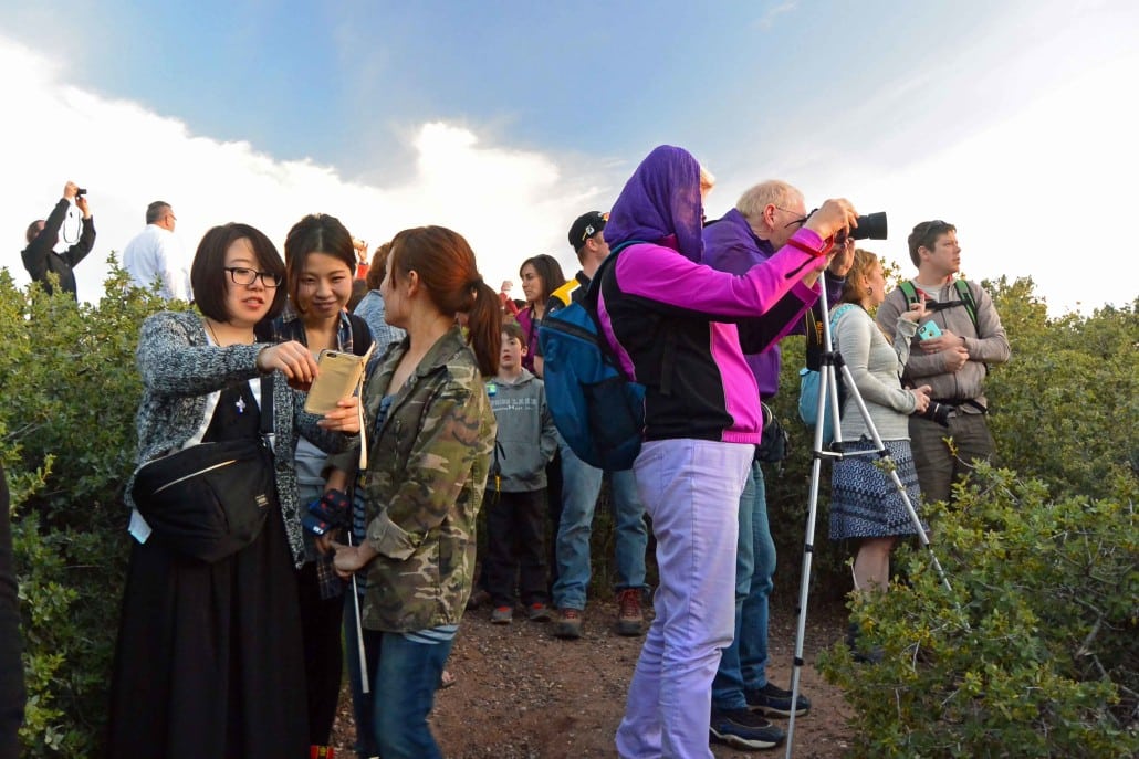 The crowd at Sunset Overlook