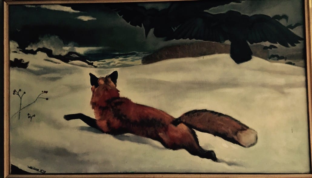 Fox painting in Mad River Barn
