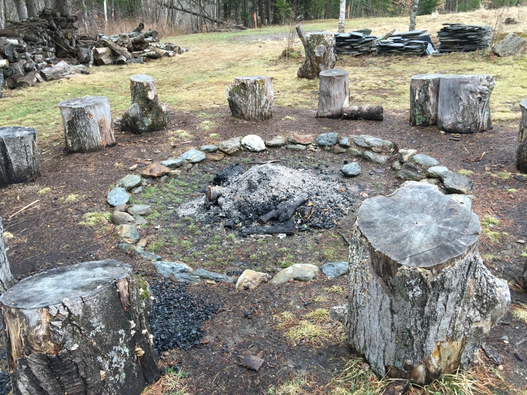 Stone circle at the Mad River Barn