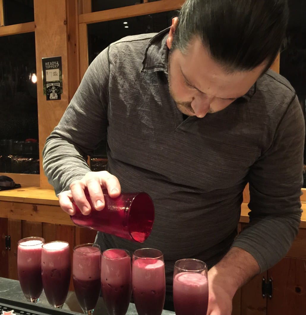 Mad River Barn's Chef Sergio creating cocktails
