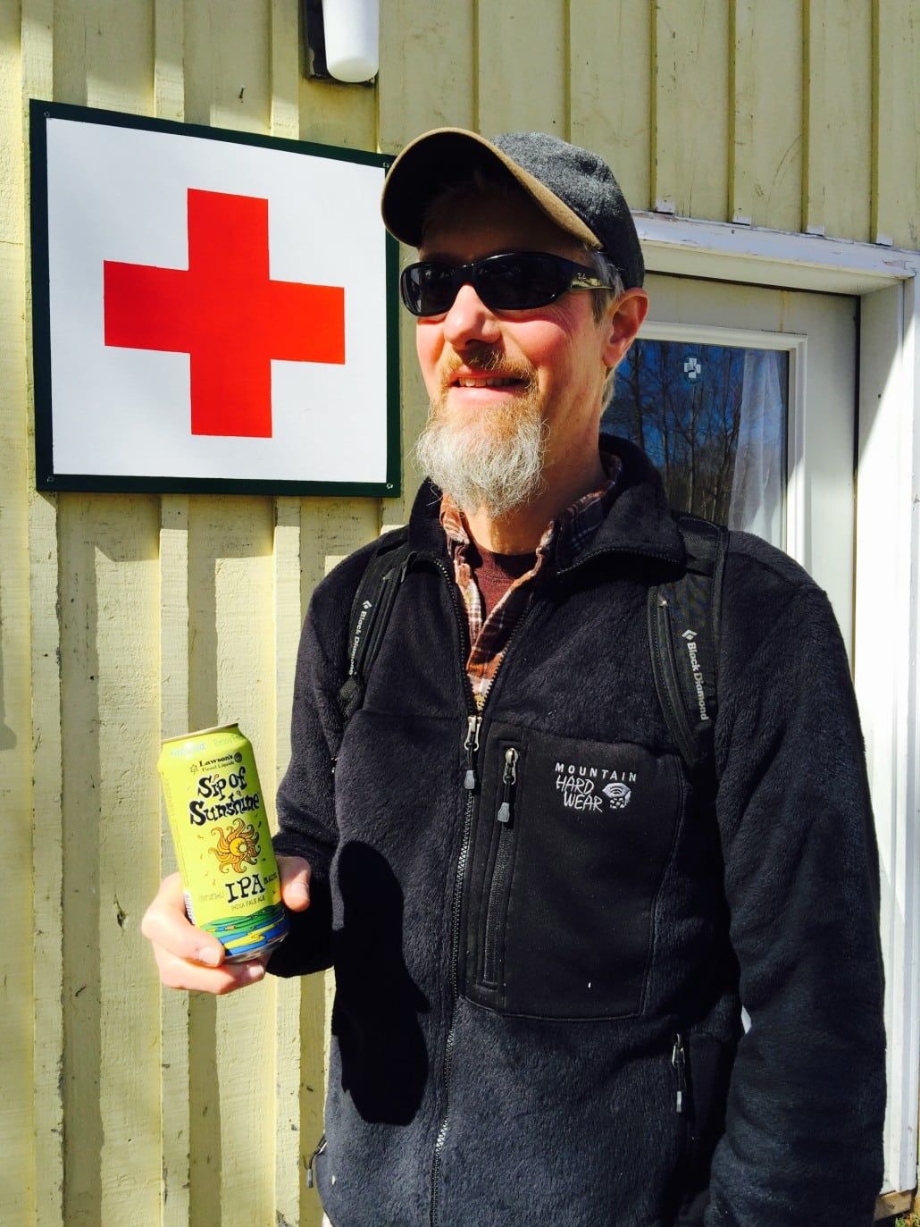 Sean Lawson, Mad River's naturalist guide and beer-maker extraordinaire, with Sip of Sunshine!!!