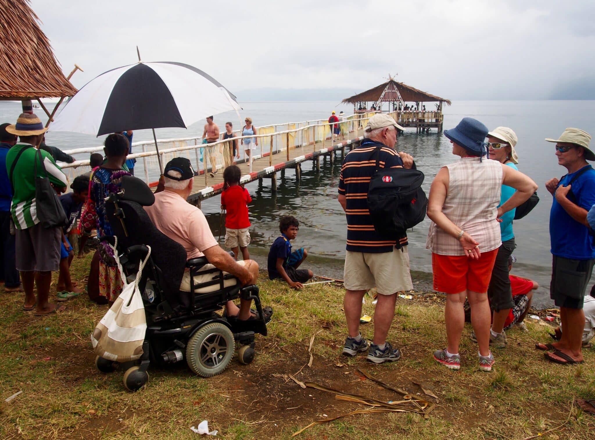 Wheelchair man at Alotau Canoe Festival