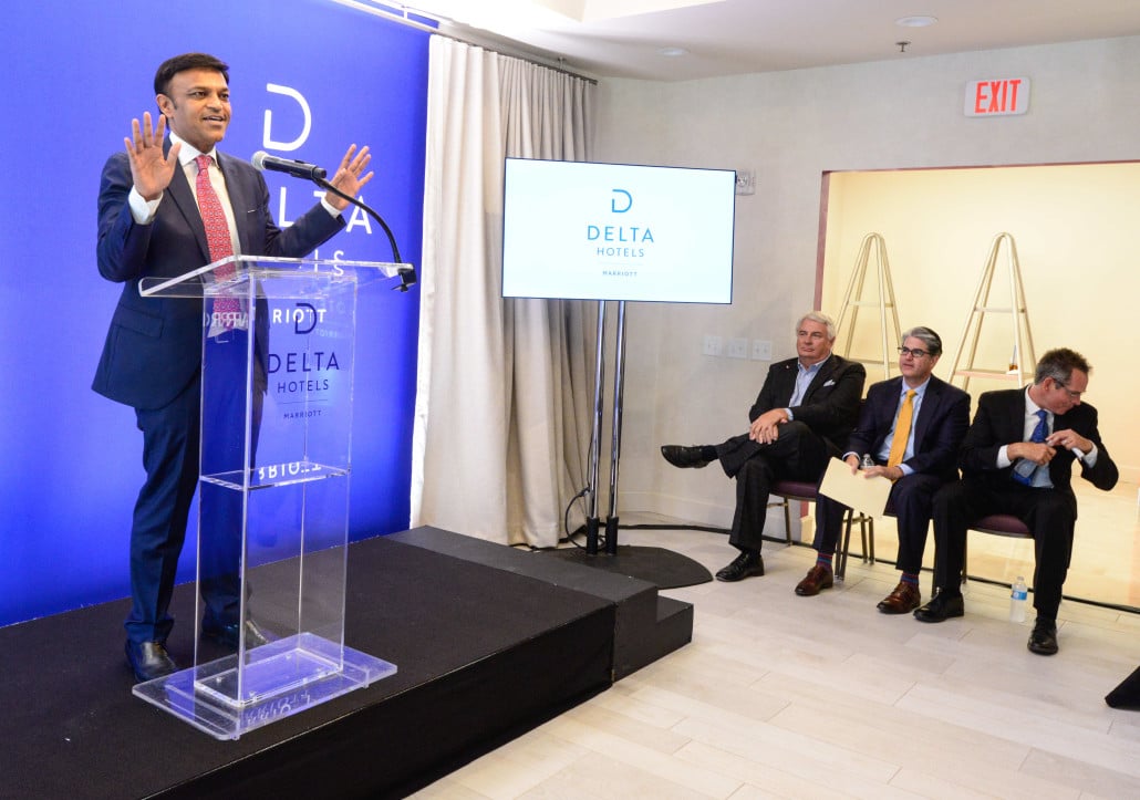 DJ Rama, president of JHM Hotels, describes what makes the Orlando Lake Buena Vista unique during the press conference