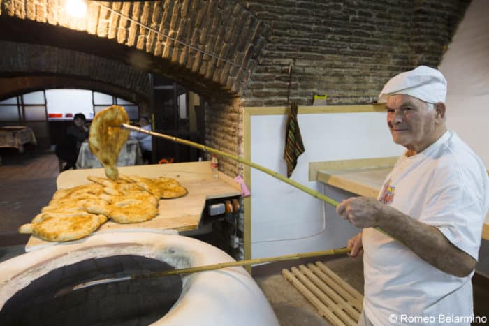 In the kitchen with Georgian people in Khachapuri