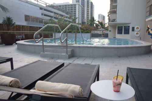 Pool and a "lava flow" beverage from the bar