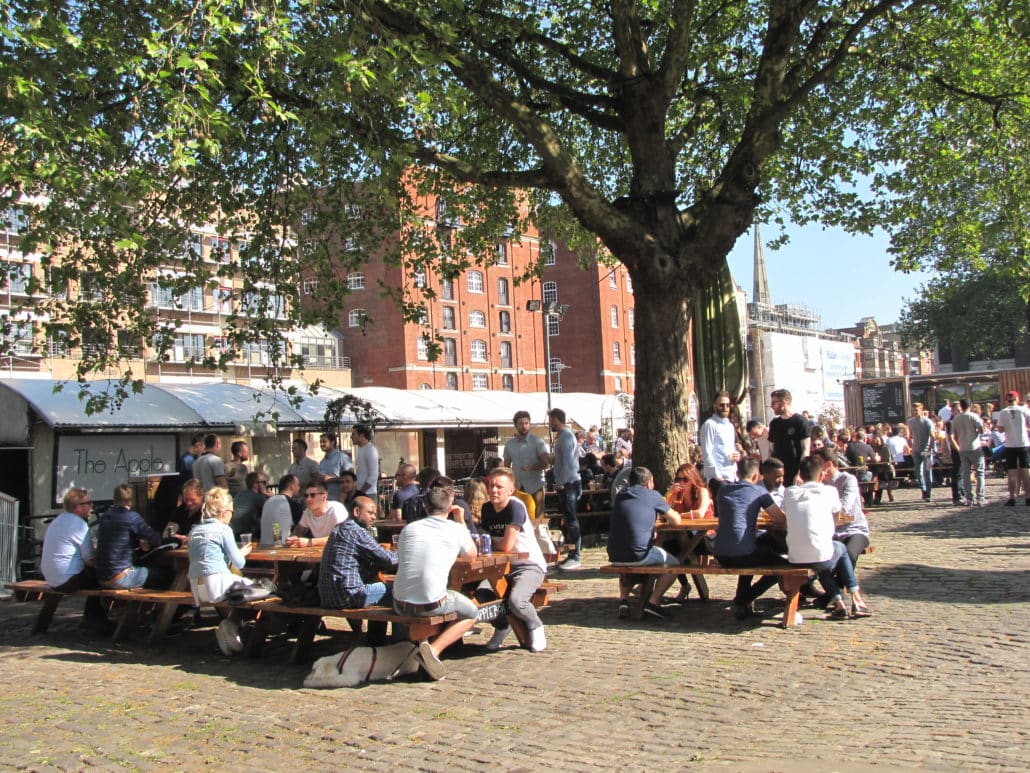 Bristol, England, has an abundance of waterways, churches, markets, street art, and, when the weather is fine, outdoor dining spots