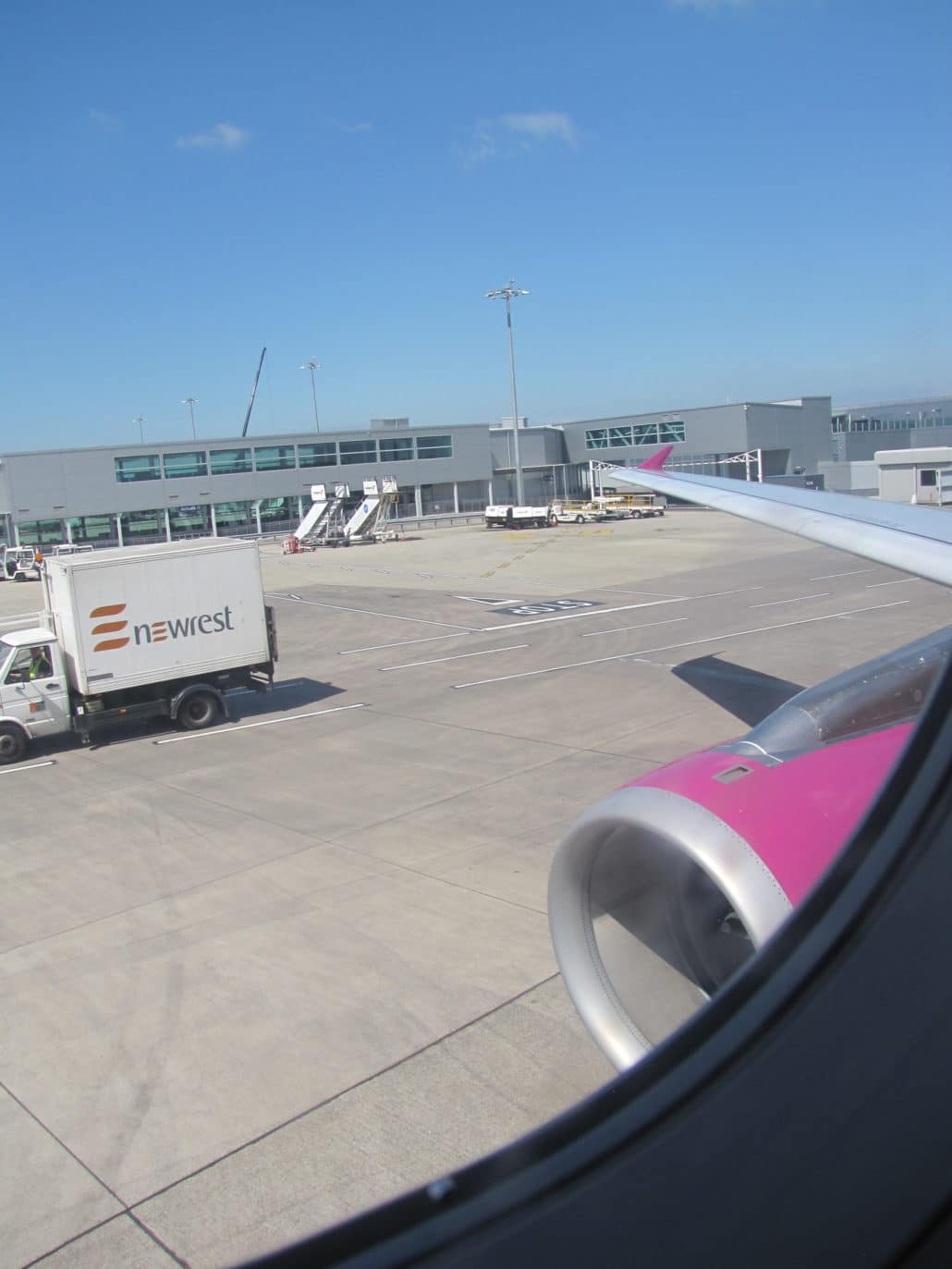 A view of Bristol’s easy-in, easy-out terminal from the aircraft
