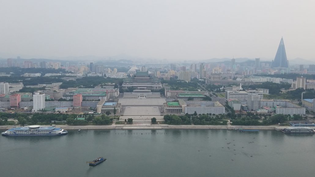 A view of Pyongyang from atop the Tower of the Juche Idea