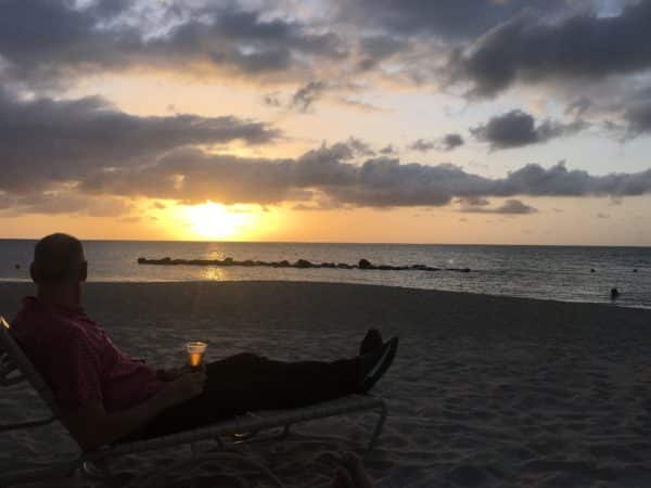 Sunset view from the Rendezvous beach