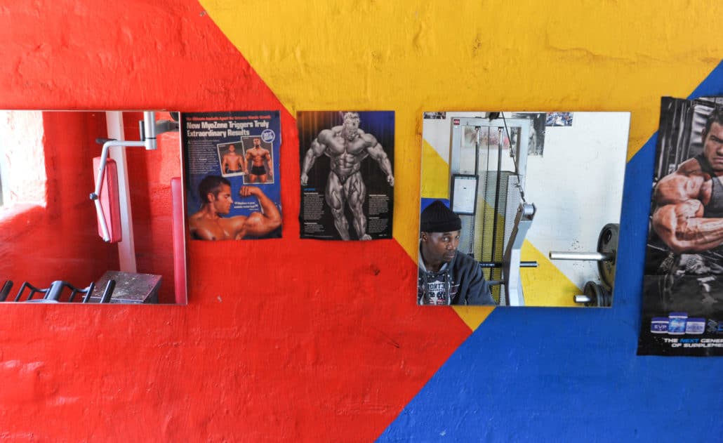 View of wall at Ikasi gym in Alexandra township