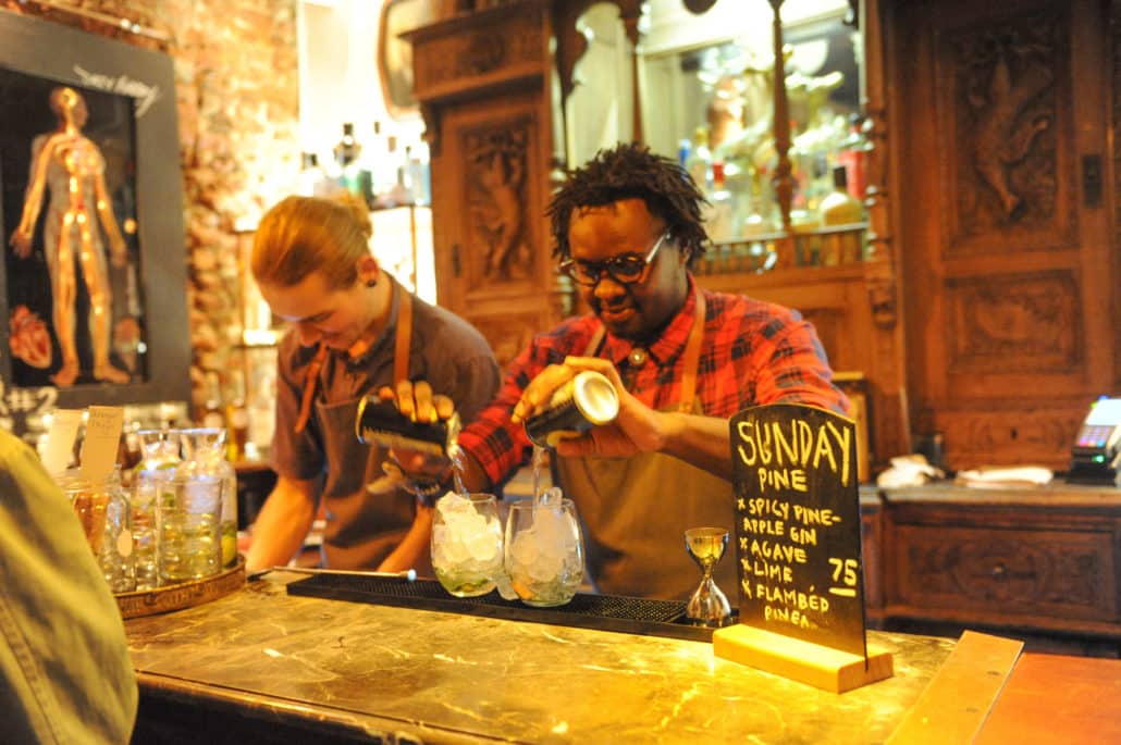 Bartenders at The Gin Bar offer up only four choices of gin-mixed cocktails: "Head," "Heart," "Soul," and "Ambition"