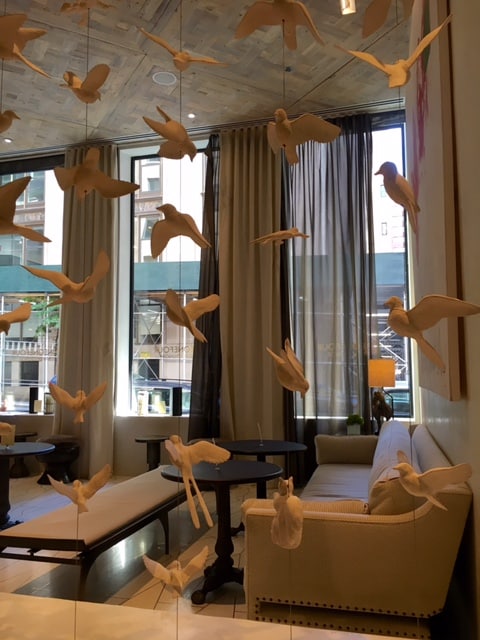One of the hotel's many contemporary art displays