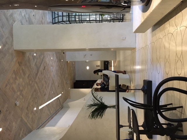 A view of the hotel's contemporary lobby