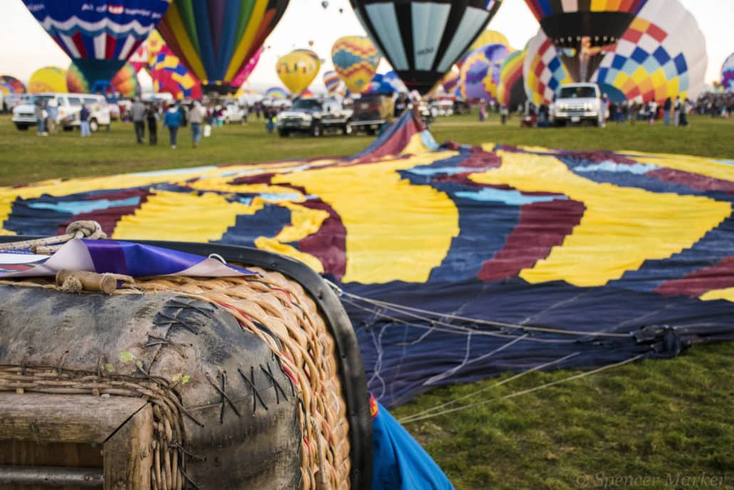 Our balloon laid out and ready to inflate